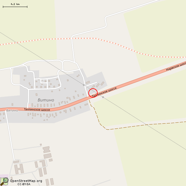 Карта где находится Памятник Герою Советского Союза Т. В. Федорову (Витино) в среднем масштабе