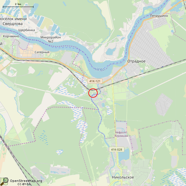 Карта где находится Мемориал воинам 55-й армии (Санкт-Петербург) в мелком масштабе