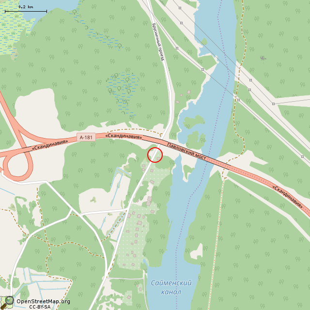 Карта где находится Заброшенные инженерно-технические заграждения (Выборг) в среднем масштабе