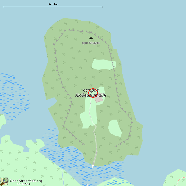 Карта где находится Каппела Людвигсбург (Выборг) в крупном масштабе