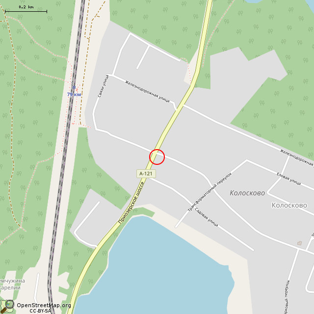 Карта где находится Памятник на месте гибели Колоскова А.П. (Колосково) в среднем масштабе