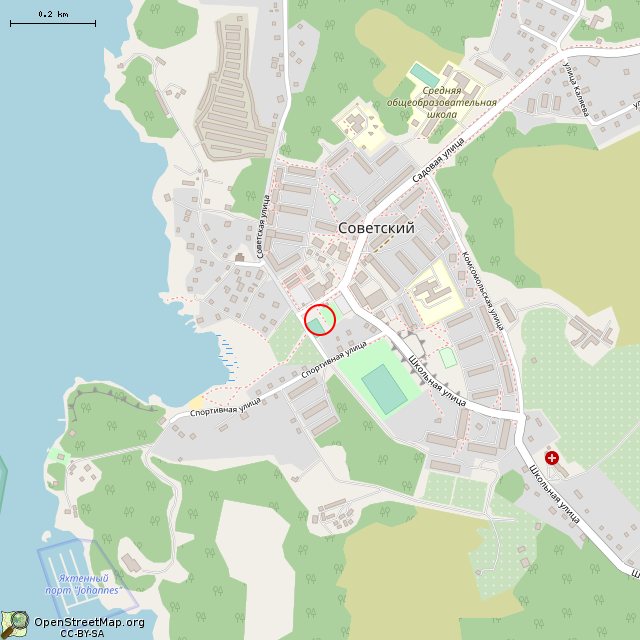 Карта где находится Памятник Герою Советского Союза М. А. Советскому (Советский) в среднем масштабе