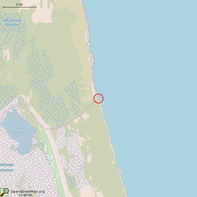 Карта где находится Памятник работникам полигона в мелком масштабе