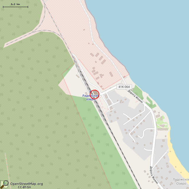 Карта где находится Памятник «Кораблям Дороги жизни» (Ладожское Озеро) в среднем масштабе