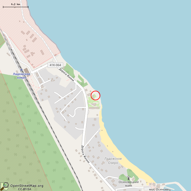 Карта где находится Мачта канонерской лодки «Бира» (Ладожское Озеро) в среднем масштабе