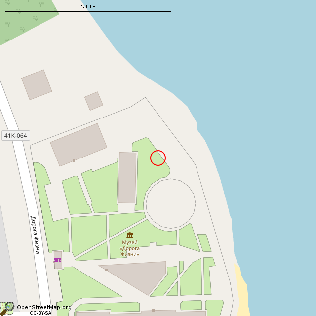 Карта где находится Мачта канонерской лодки «Бира» (Ладожское Озеро) в крупном масштабе