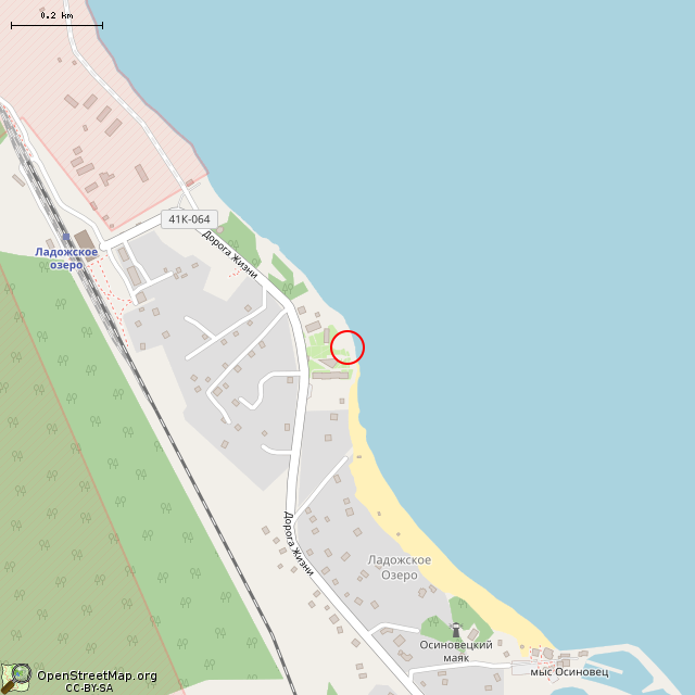 Карта где находится Памятник судам Балттехфлота (Ладожское Озеро) в среднем масштабе