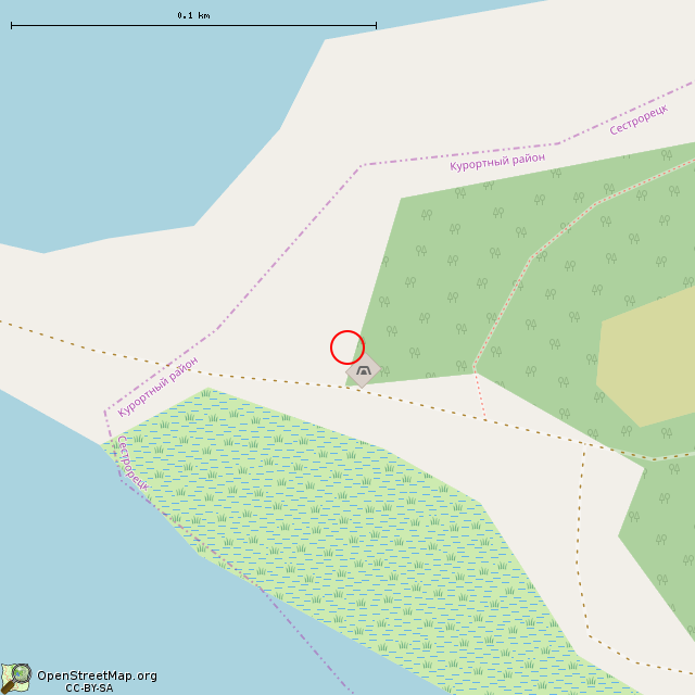 Карта где находится ДОТ № 132 КаУР (Санкт-Петербург) в крупном масштабе