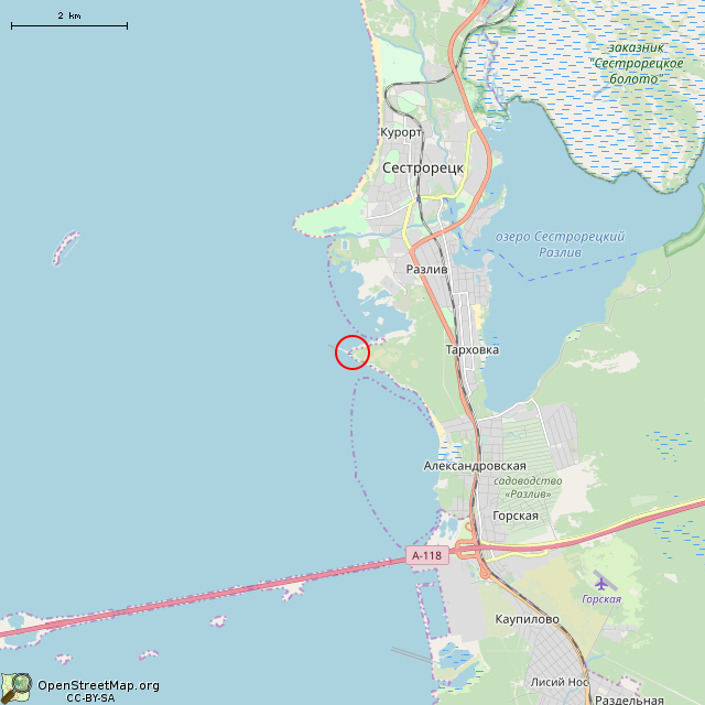 Карта где находится ДОТ № 132 КаУР (Санкт-Петербург) в мелком масштабе