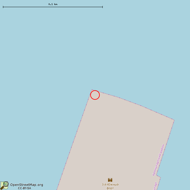 Карта где находится ДОТ КронУР (Санкт-Петербург)      | долговременная огневая точка (дот) в крупном масштабе