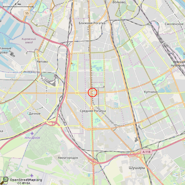 Карта где находится Памятник В. И. Ленину (Санкт-Петербург) в мелком масштабе