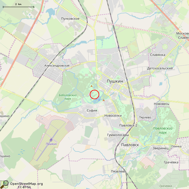 Карта где находится Кагульский обелиск (Санкт-Петербург) в мелком масштабе