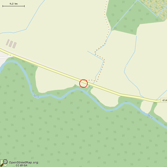 Карта где находится Немецкий пулеметный ДОТ DM-8 в среднем масштабе