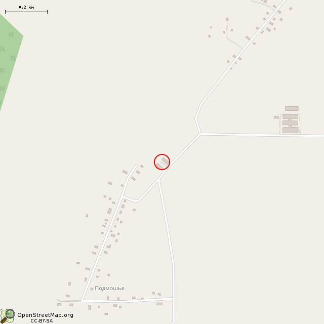 Карта где находится Заброшенный жилой дом (Подмошье) в среднем масштабе