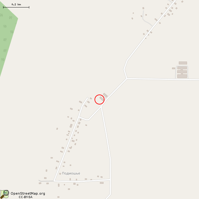 Карта где находится Заброшенный жилой дом (Подмошье) в среднем масштабе