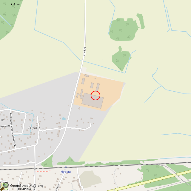 Карта где находится Здание (Горки) в среднем масштабе