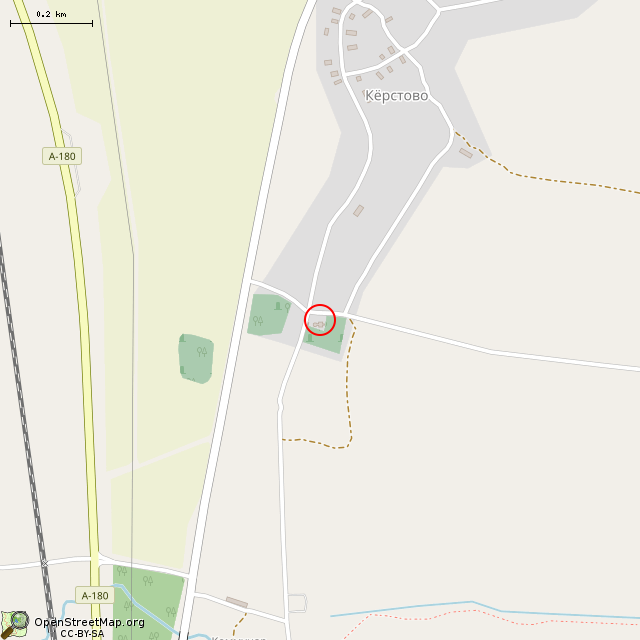 Карта где находится Братская могила советских воинов (Кёрстово) в среднем масштабе