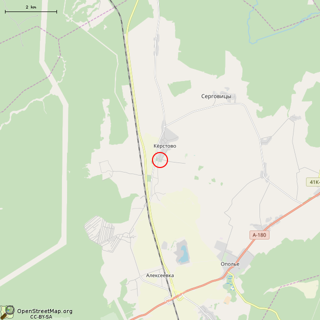 Карта где находится Братская могила советских воинов (Кёрстово) в мелком масштабе