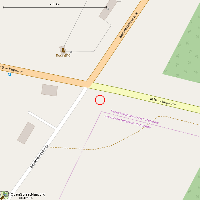 Карта где находится Памятник (Кириши) в крупном масштабе