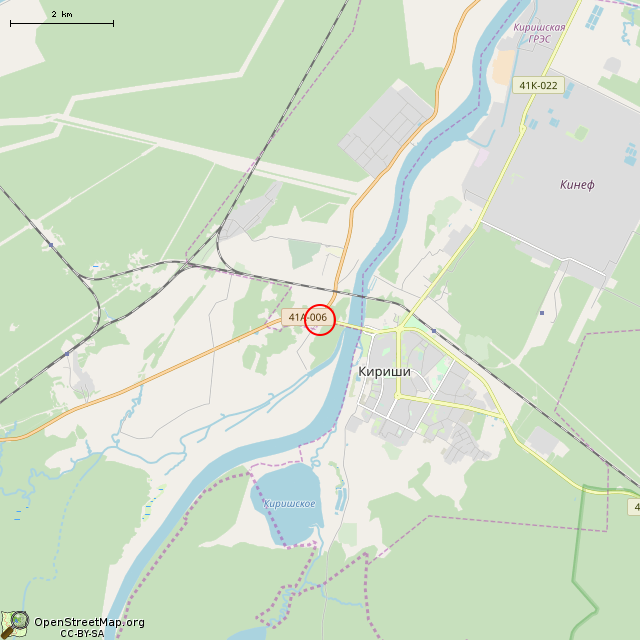 Карта где находится Памятник (Кириши) в мелком масштабе