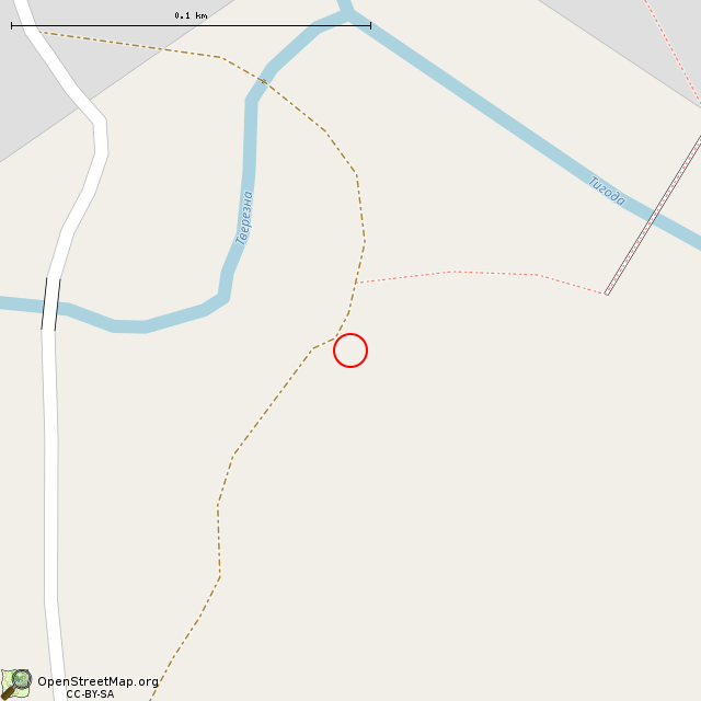 Карта где находится Немецкая двухамбразурная дерево-бетонная огневая точка DU-40 в крупном масштабе