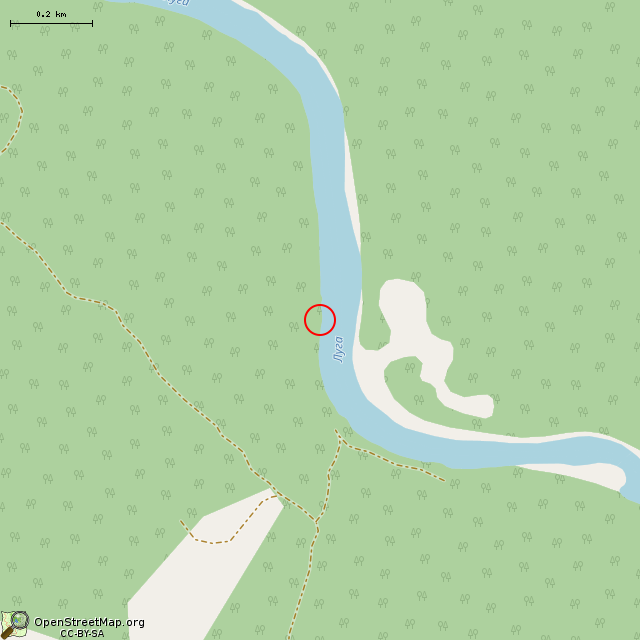 Карта где находится Рубежный камень по Столбовскому договору № 12 в среднем масштабе