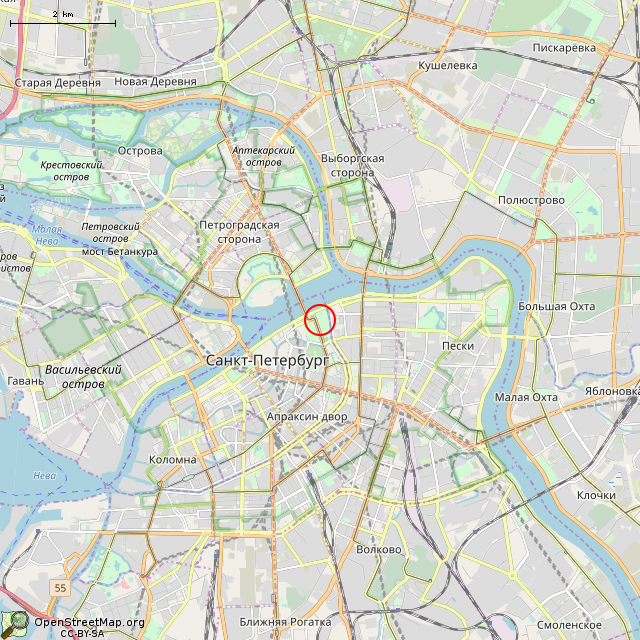 Карта где находится «Нимфа воздуха» (Санкт-Петербург) в мелком масштабе