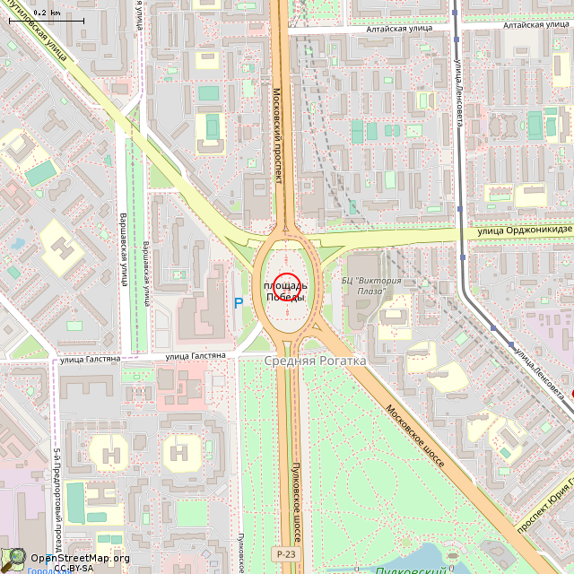 Карта где находится Обелиск (Санкт-Петербург) в среднем масштабе