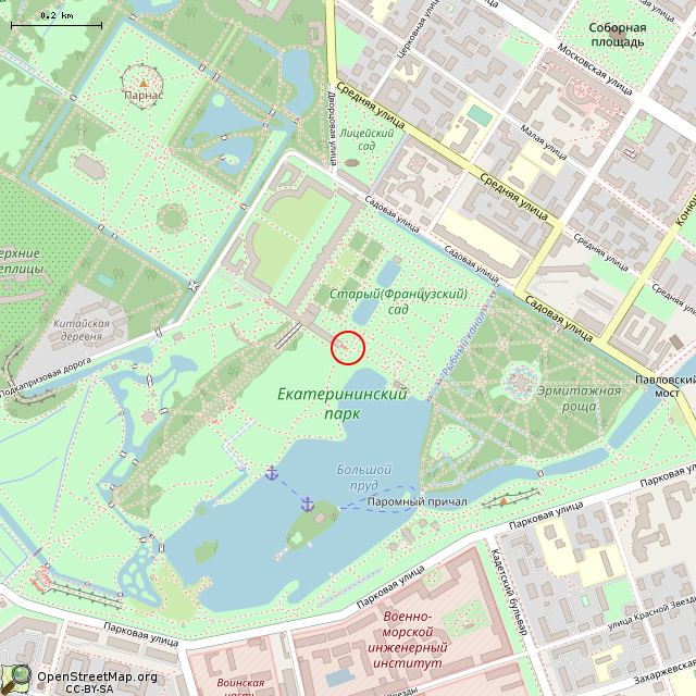 Карта где находится Статуя Флоры (Санкт-Петербург) в среднем масштабе