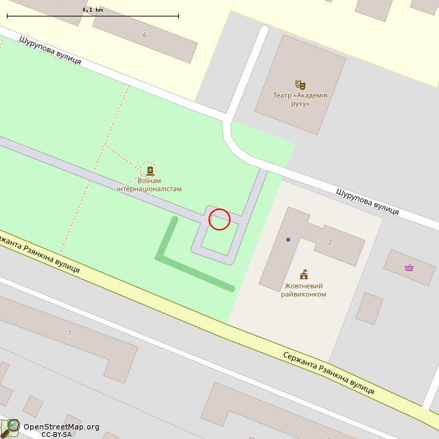 Карта где находится Памятник «Покров Пресвятой Богородицы» (Кривой Рог) в крупном масштабе