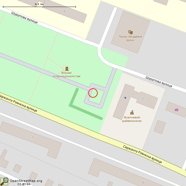 Карта где находится Памятник В. И. Ленину (Кривой Рог) в крупном масштабе