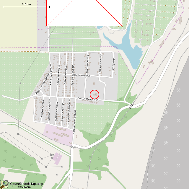 Карта где находится Бывшая школа в поселке Верабово (Кривой Рог) в среднем масштабе