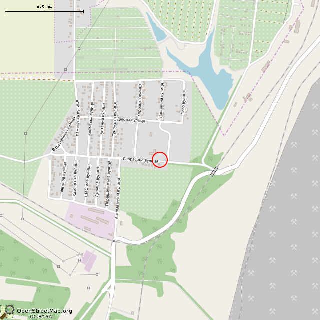 Карта где находится Заброшенная трансформаторная подстанция (Кривой Рог) в среднем масштабе