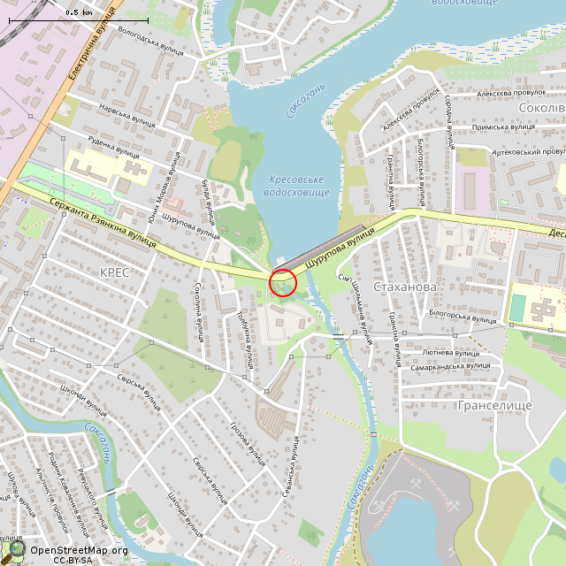 Карта где находится Техническое здание (Кривой Рог) в среднем масштабе