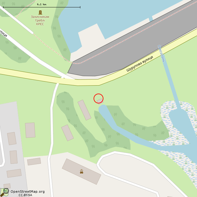 Карта где находится Техническое здание (Кривой Рог) в крупном масштабе