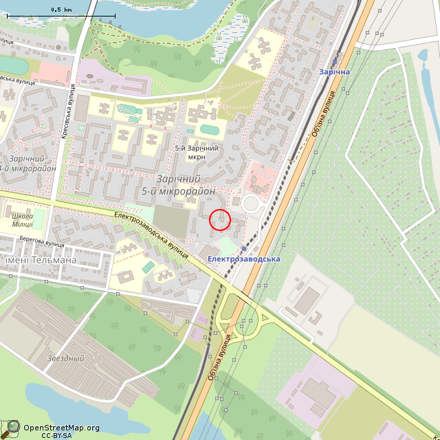 Карта где находится Бывший горотдел милиции № 3 (Кривой Рог) в среднем масштабе