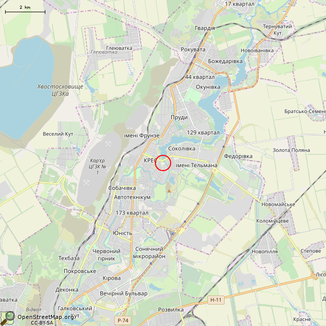 Карта где находится Ворота (Кривой Рог) в мелком масштабе