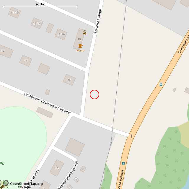 Карта где находится Бывший общественный туалет (Кривой Рог) в крупном масштабе