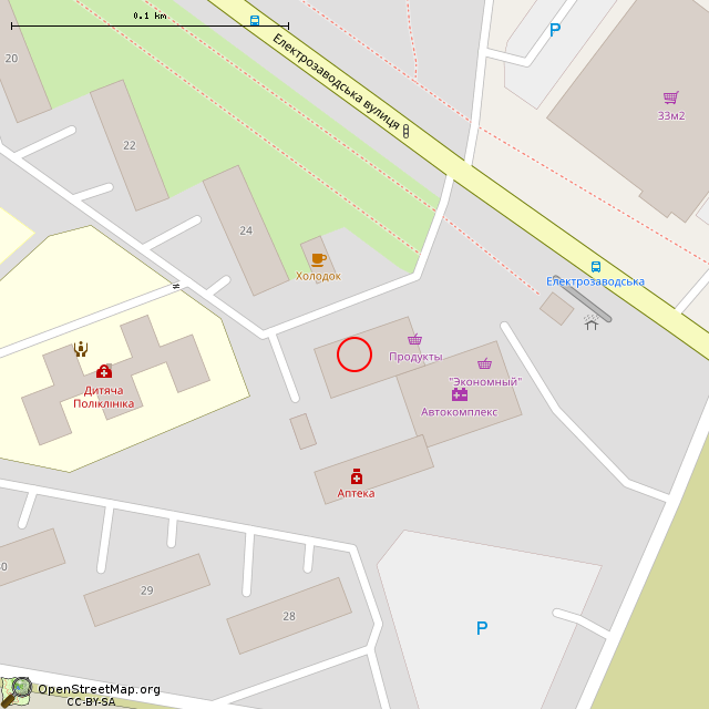 Карта где находится Бывший минимаркет «Оливье» (Кривой Рог) в крупном масштабе