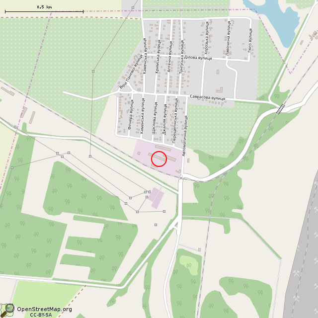 Карта где находится Бывшее управление механизации «Кривбассрудоремонт» (Кривой Рог) в среднем масштабе