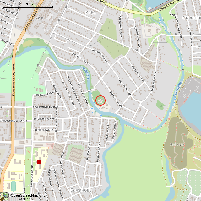 Карта где находится Главный корпус профилактория (Кривой Рог) в среднем масштабе