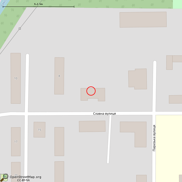 Карта где находится Бывший банно-прачечный комбинат (Кривой Рог) в крупном масштабе