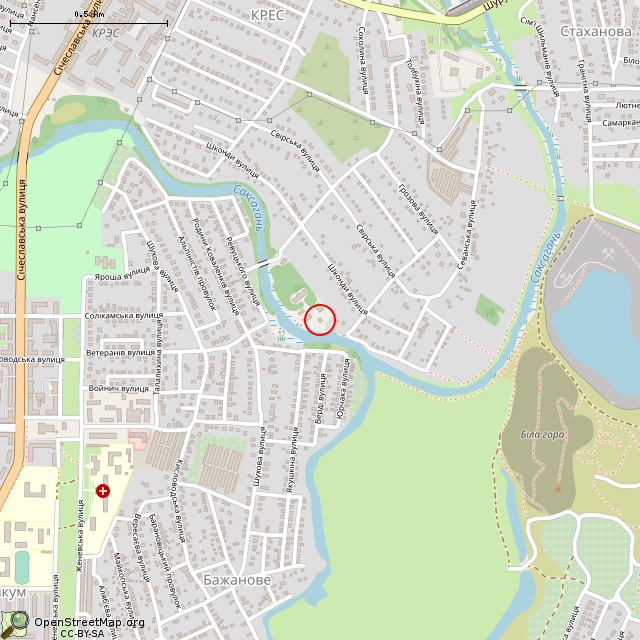 Карта где находится Заброшенное здание (Кривой Рог) в среднем масштабе