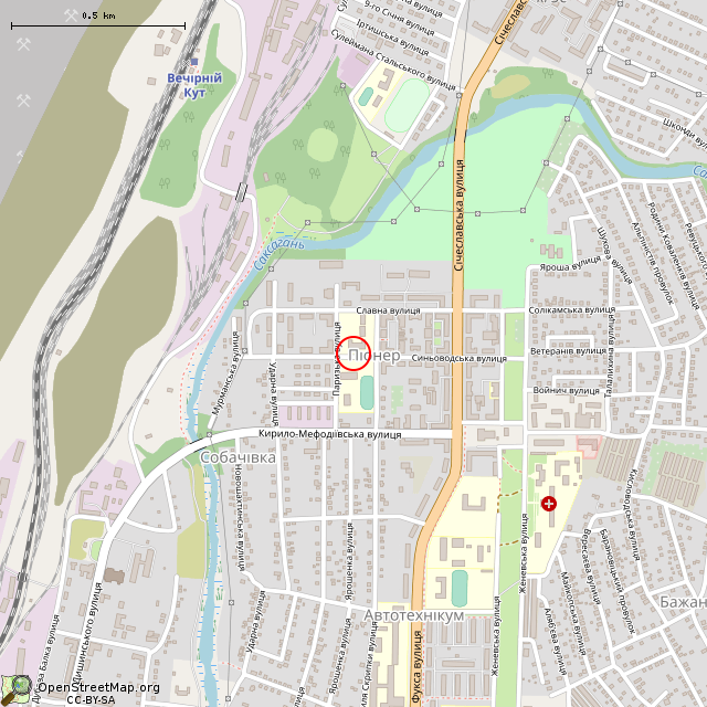 Карта где находится Памятник — экспонат вагонетке (Кривой Рог) в среднем масштабе