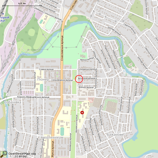Карта где находится Заброшенный дом (Кривой Рог) в среднем масштабе