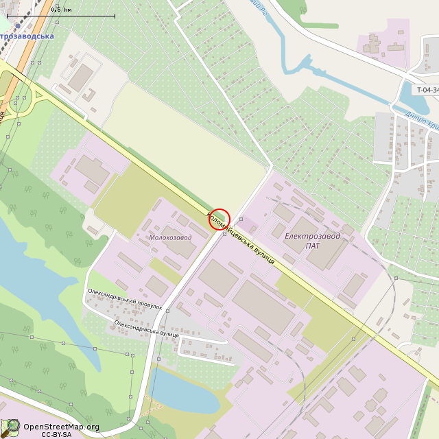 Карта где находится Старый остановочный павильон (Кривой Рог) в среднем масштабе