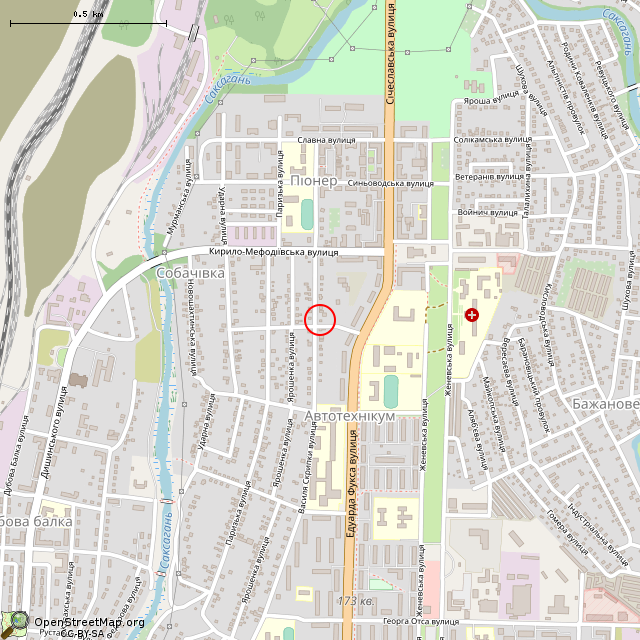 Карта где находится Заброшенный дом (Кривой Рог) в среднем масштабе