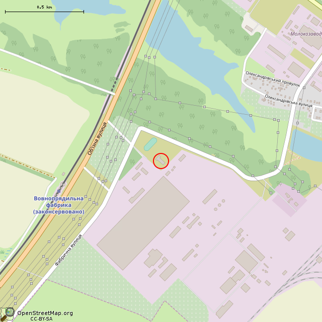 Карта где находится Бывшая пожарная часть ШПФ (Кривой Рог) в среднем масштабе