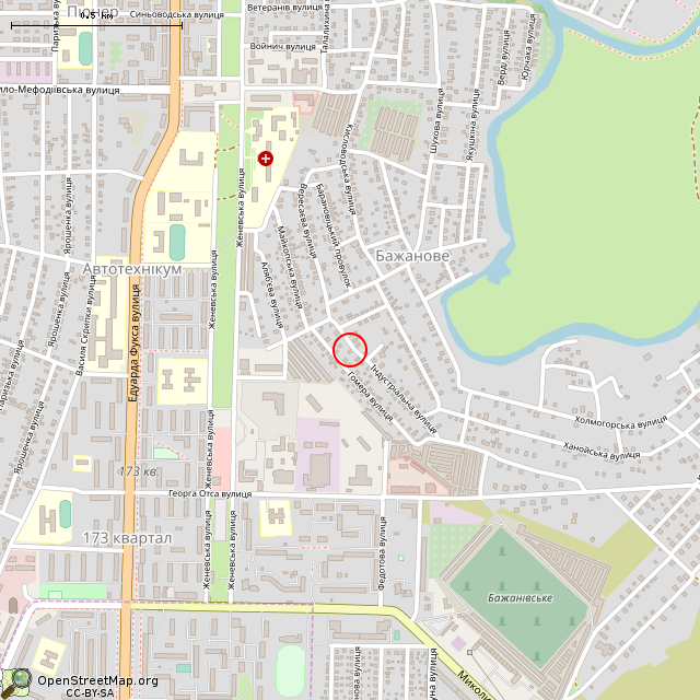 Карта где находится Заброшенный дом (Кривой Рог) в среднем масштабе