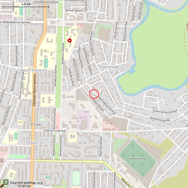 Карта где находится Заброшенный дом (Кривой Рог) в среднем масштабе